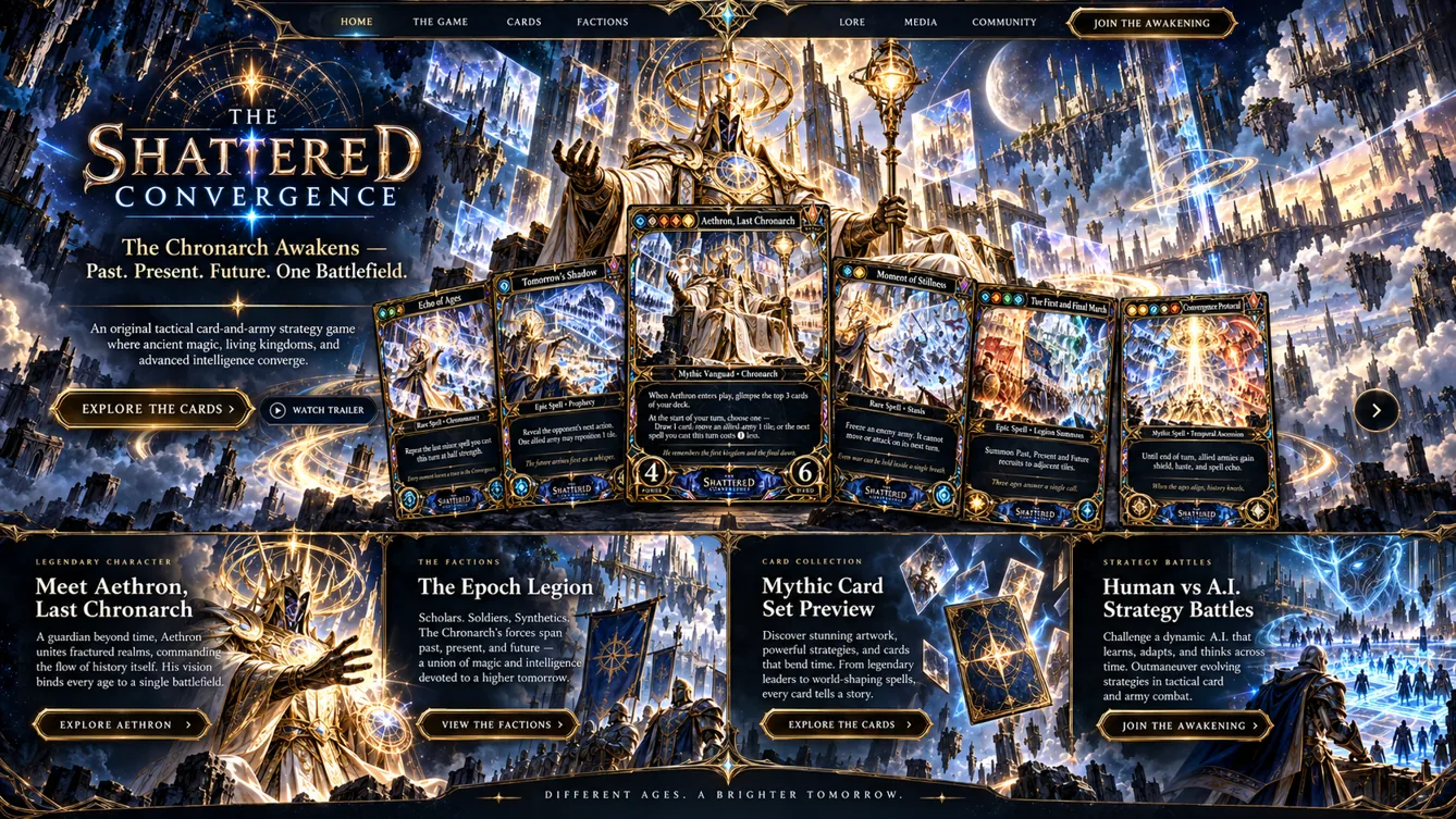 Cinematic concept depicting the convergence of magical armies and realms